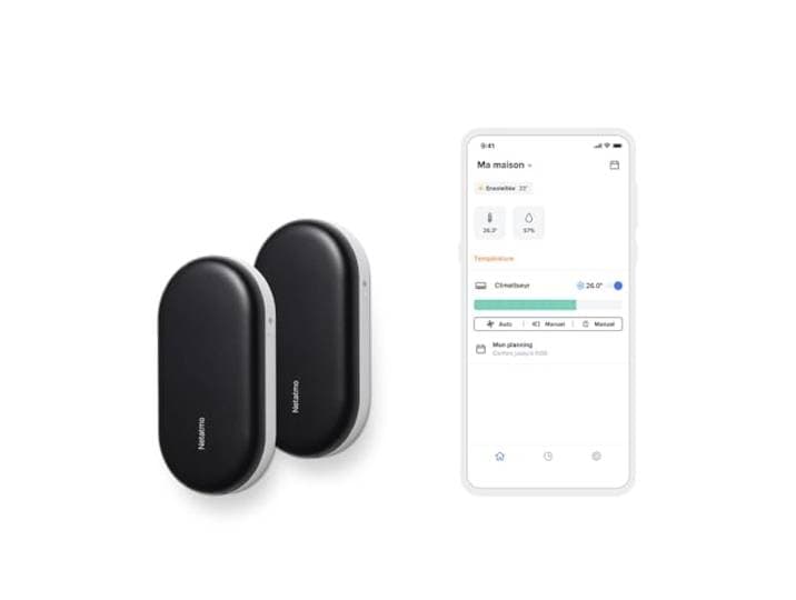 Netatmo Pack 2 intelligente airconditionerbediening, Aangesloten airconditioning voor de hittegolf, Compatibel met alle airconditioners, Energiebesparing, Alexa, Google, Siri, NBU-2-NAC-EU