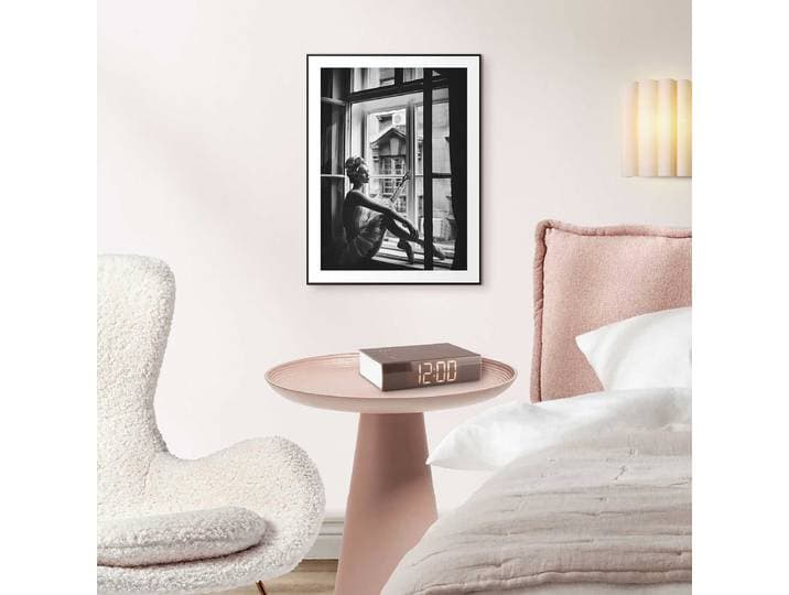 home24 Kunstprint Ballerina MDF zwart/zwart/wit 30 x 40 x 1cm
