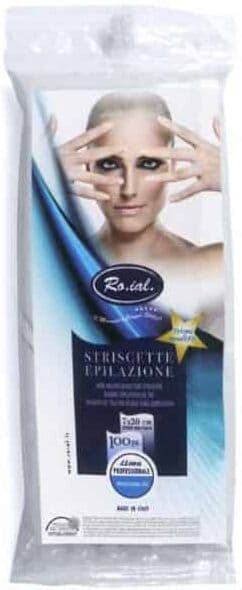 Roial STRISCE STRISCETTE MONOUSO PER CERA PRETAGLIATE DEPILAZIONE 100 STRISCE PER ESTETISTE E CENTRI ESTETICI Singole