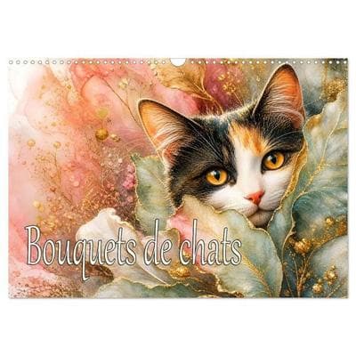 Bouquets de chats (Calendrier mural 2027 DIN A3 vertical), CALVENDO calendrier mensuel