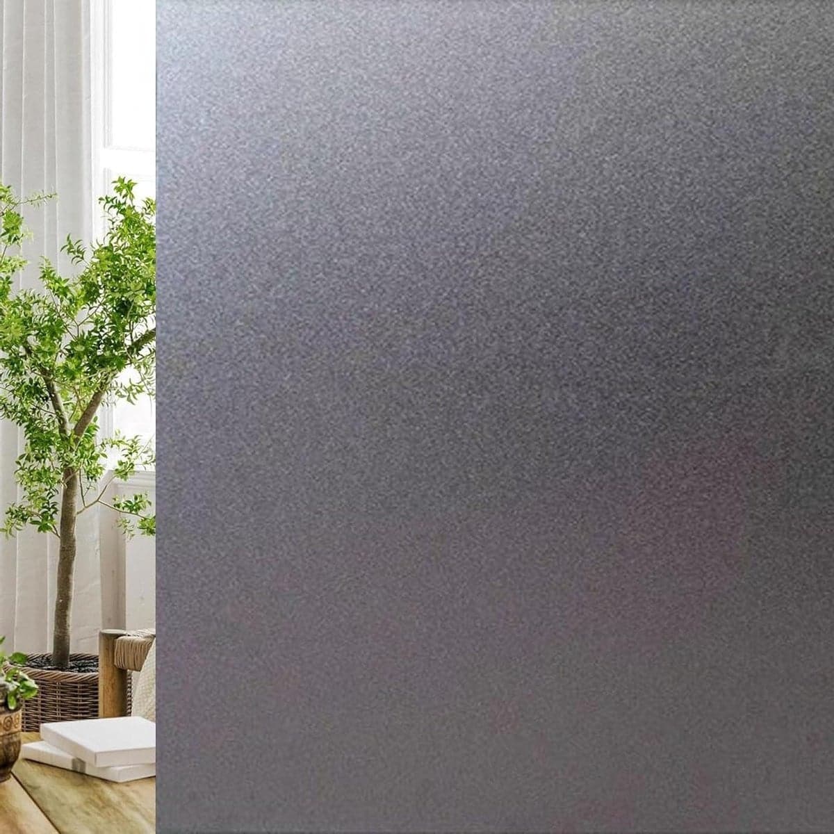 Zwarte matte privacyfolie voor ramen - Lijmvrije statische raamfolie om inkijk te blokkeren - 75 x 200 cm