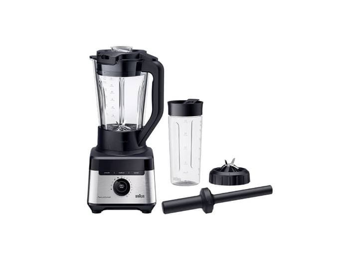 BRAUN Standmixer PowerBlend 7 JB 7551 BK - 1400W, Hochleistungsmixer, 9 Programme, 2 L , schwarz, B:23,4cm H:42,5cm T:20,1cm, Zerkleinerer, 30.000 U/min, 10 Geschwindigkeiten, Metallkupplung, spülmaschinenfest, Standmixer