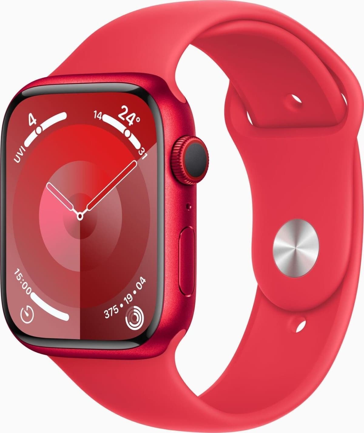 Apple Watch Series 9 Aluminium 45 mm (2023)   GPS + Cellular   czerwony   czerwony pasek sportowy S/M - Refurbished