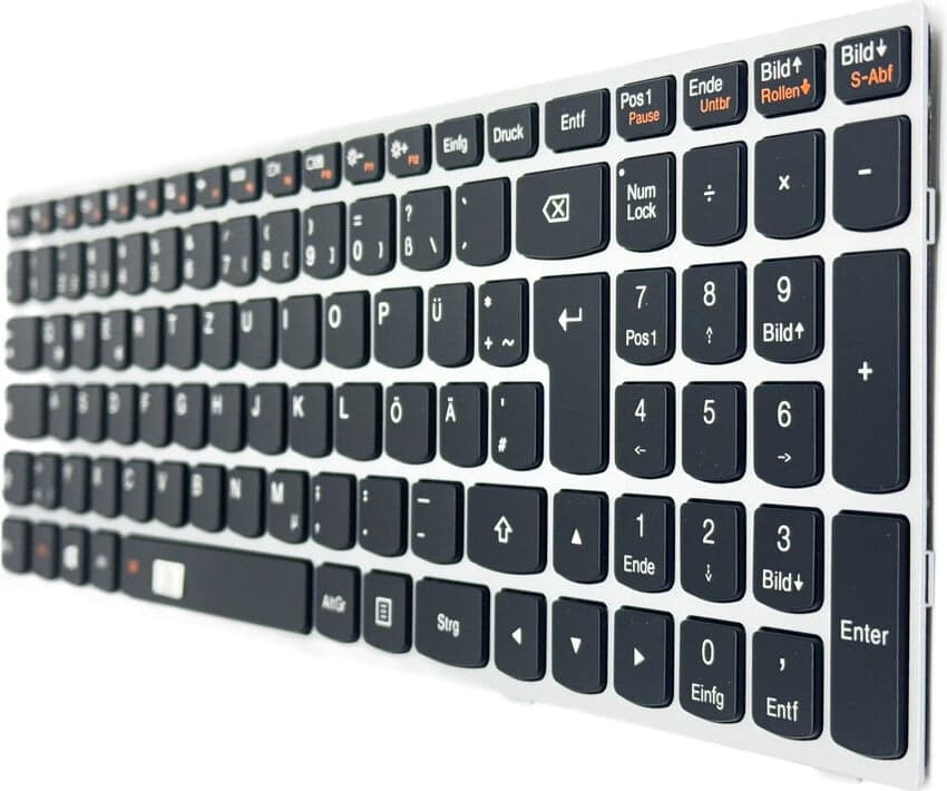 T-ProTek Toetsenbord met verlichting en zilveren frame voor Lenovo Ideapad Z50-80E