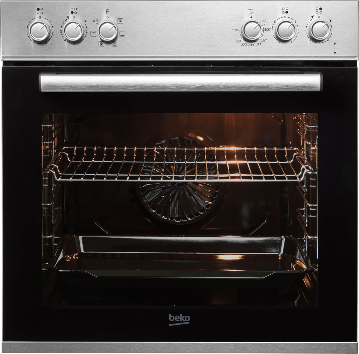Beko Elektro-Herd-Set "BBUE12020X", Energieeffizienz: A, silber (edelstahl, look), Herdsets, Gleichmäßige Heißluft für perfekte Ergebnisse dank Aeroperfect, Elektro-Herd-Set
