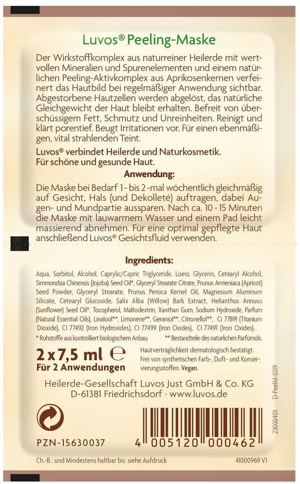 Luvos-Heilerde Peeling-Maske Gesichtsmaske 2x7,5 ml Frauen 2x7,5 ml Gesichtsmaske
