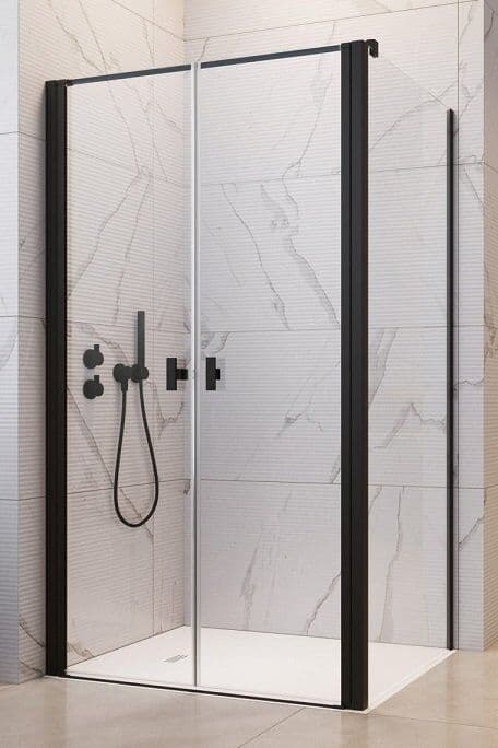 Radaway Nes Black DWD+S kabina 80x90cm czarny mat/szkło przejrzyste 10034080-54-01/10040090-54-01