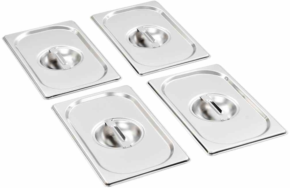 vidaXL Couvercles de plateau 4 pcs GN 1/4 Acier inoxydable
