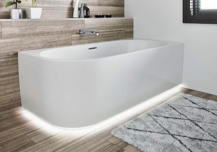 Riho Desire Corner LED wanna narożna z hydromasażem Sparkle Mood lewa 180x84cm B088004005
