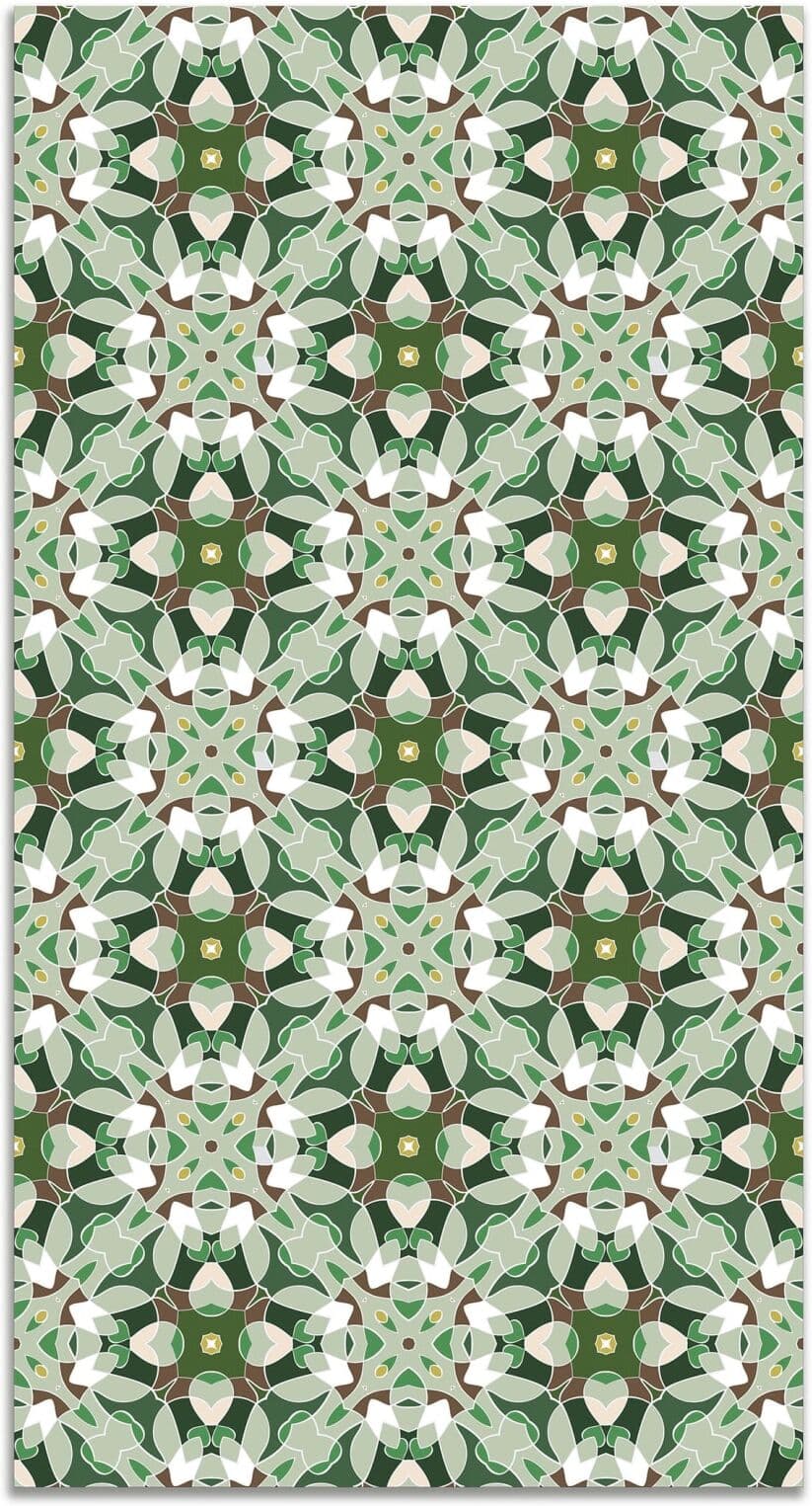 Home and Living Alfombra vinílica baldosa modelo oriental verde 300x200 cm
