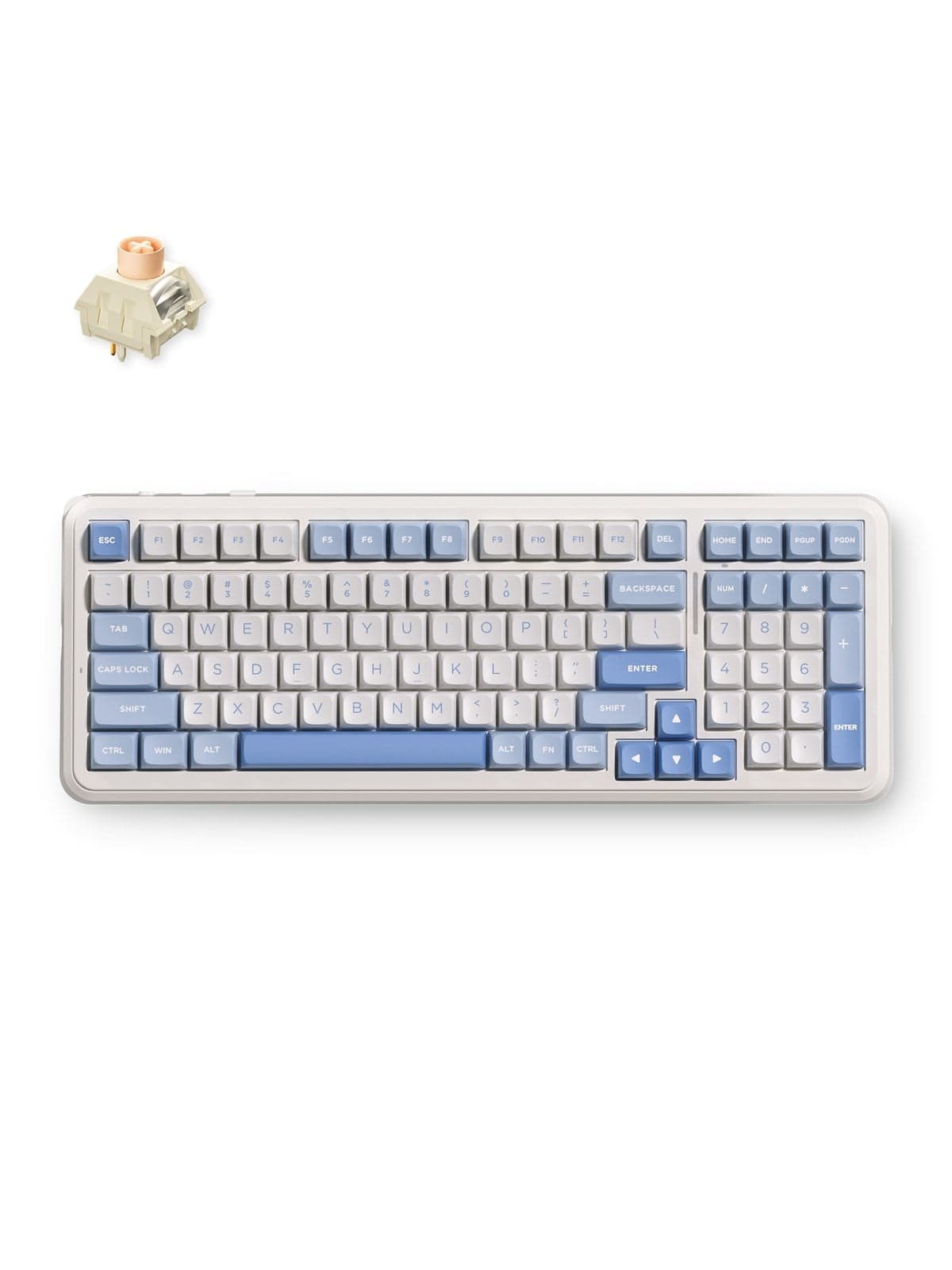 MCHOSE K99 V3 Wireless Mechanical (Sky Blue) - Gaming Tastatur - 98% - Englisch (US) - Weiss