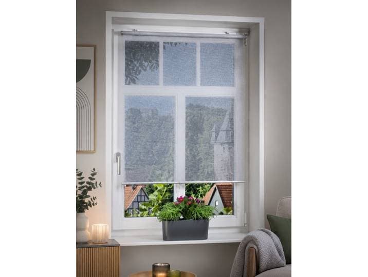 Springrollo K-HOME, weiss (grau, grau, weiß), B:65cm H:200cm, Polyester, Rollos, Springrollo