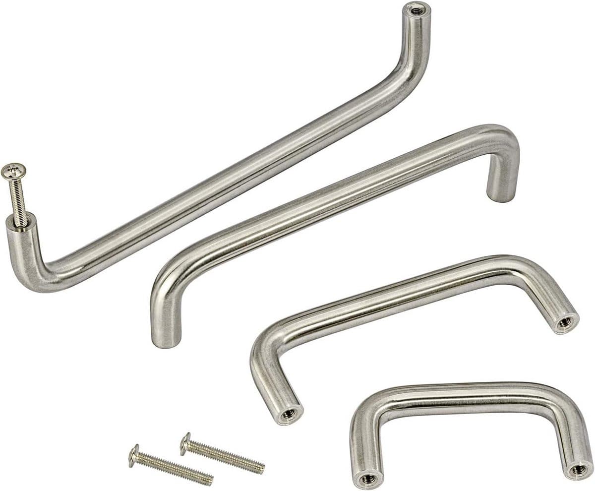 Set Geborstelde RVS Meubelgrepen met Gatafstand 128 mm voor Kast en Keuken