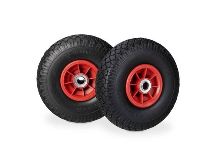 Relaxdays 8 x Sackkarrenrad PU 3.00-4 schwarz-rot