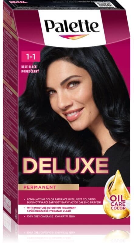 Schwarzkopf Palette Deluxe μόνιμη βαφή μαλλιών απόχρωση 1-1 Blue Black 1 τμχ
