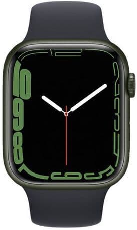 Apple Watch Series 7 Aluminium 45 mm (2021)   GPS   grön   Sportband Midnatt