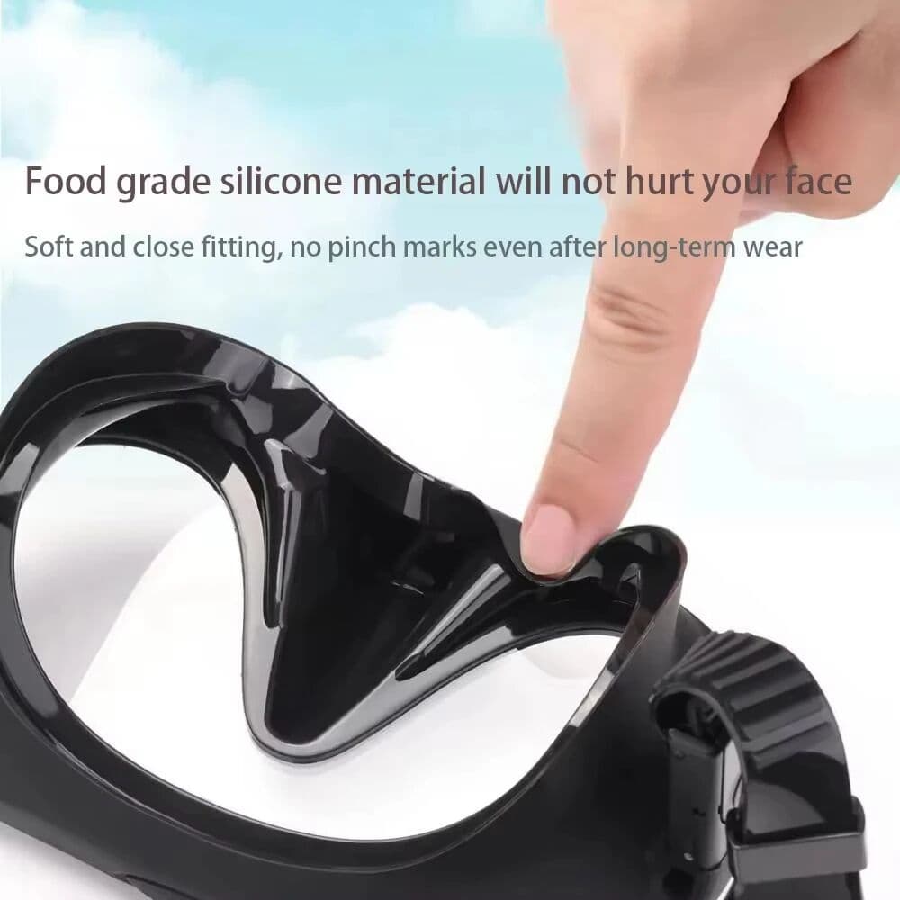 XIAOTREE Frameless Diving Mask Wet Snorkel Set Low Internal Volume Pure Soft Silicone Swimming Training Diving Glasses Adjustable