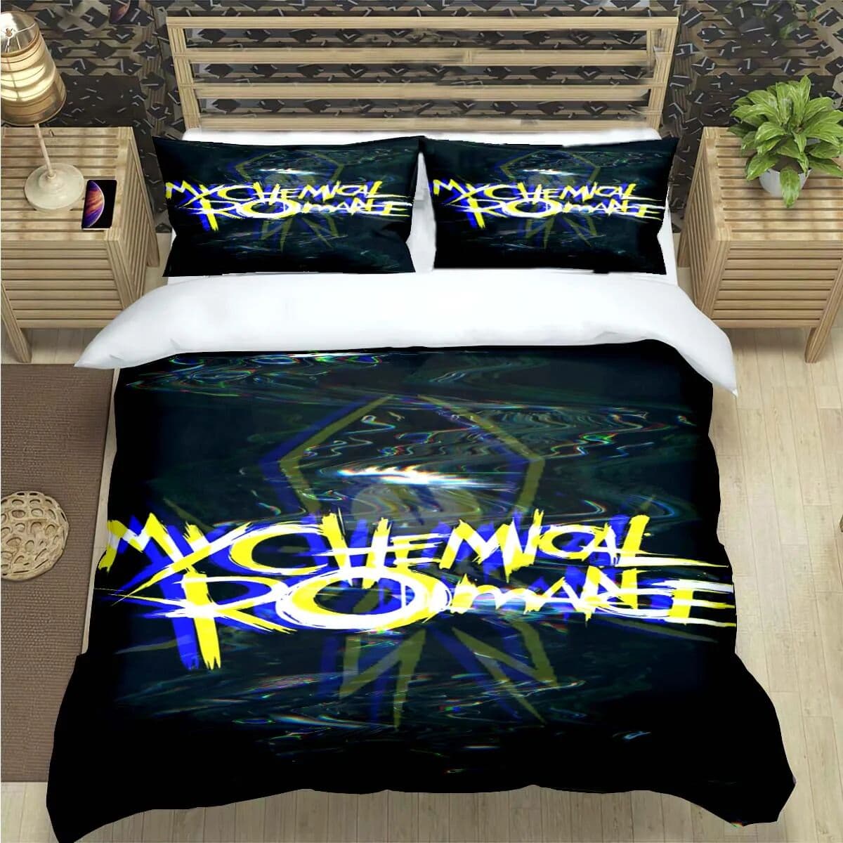 LOUSIDREAM Hot M-Mikey Way-My Chemical Romance Print Bedding Sets Bed Supplies Set Comforter Set  Teens Girls Cartoon Twin Single Kid Gift