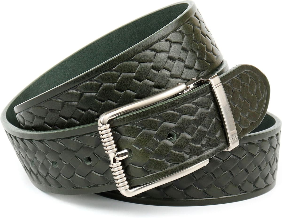 Ledergürtel ANTHONI CROWN, Damen, Gr. 85, grün, Rindsleder, Gürtel Ledergürtel grün 85