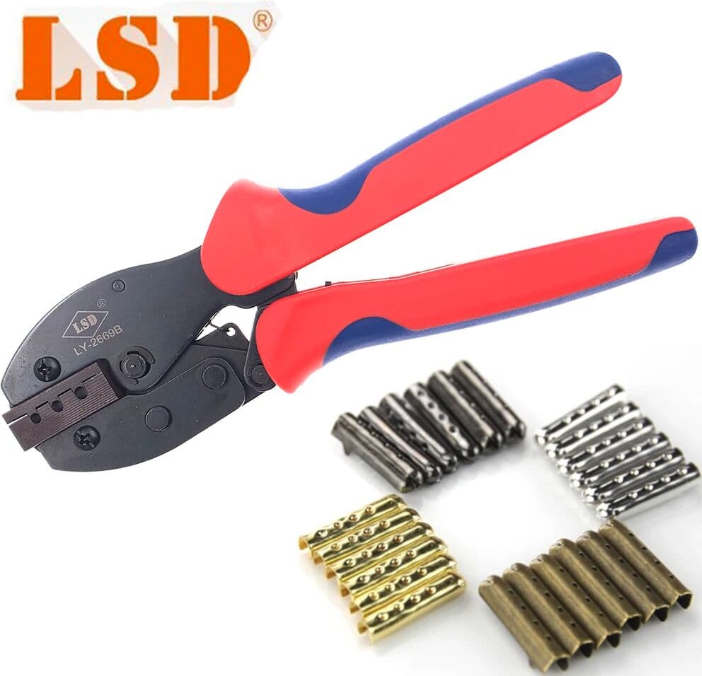 LSD LY-2669B Metal Sheath Connecting Shoelace End Crimping Tool Hand Aglet Crimping Pliers