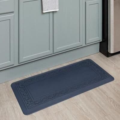 Mohawk Rug & Textiles Tempur Pedic Anti Fatigue Scroll Mat Dark Blue 42 x 20, 42 x 20, Dark Blue