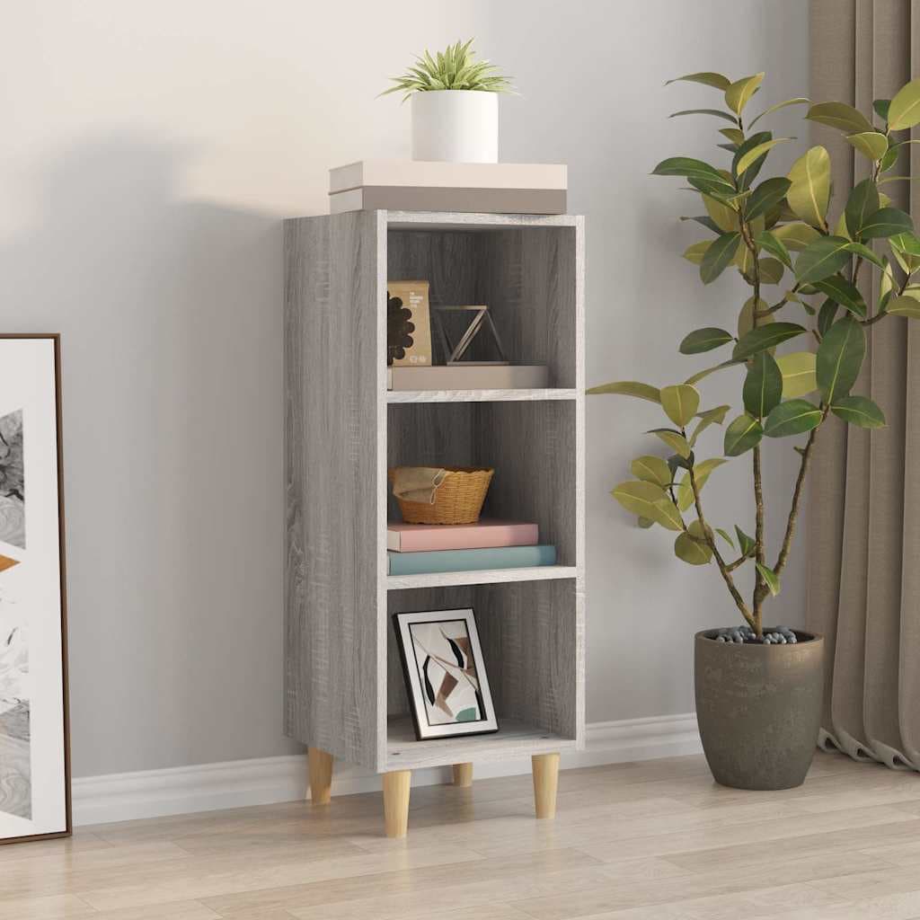vidaXL Aparador de madera contrachapada gris Sonoma 34,5x32,5x90 cm Gris