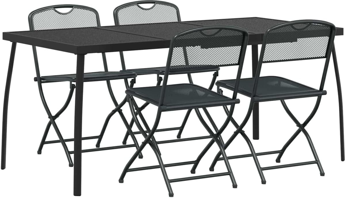vidaXL Ensemble de meubles d'extérieur 5 pc Anthracite Fer et Acier
