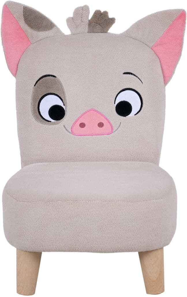 Disney Moana Pua Plush Chair, Kids Upholstered Chair, Comfortable Kids Seat for Bedroom, Nursery & Playroom, Soft Fabric, Sturdy Build Beige 44.5cm H X 35cm W X 32cm D