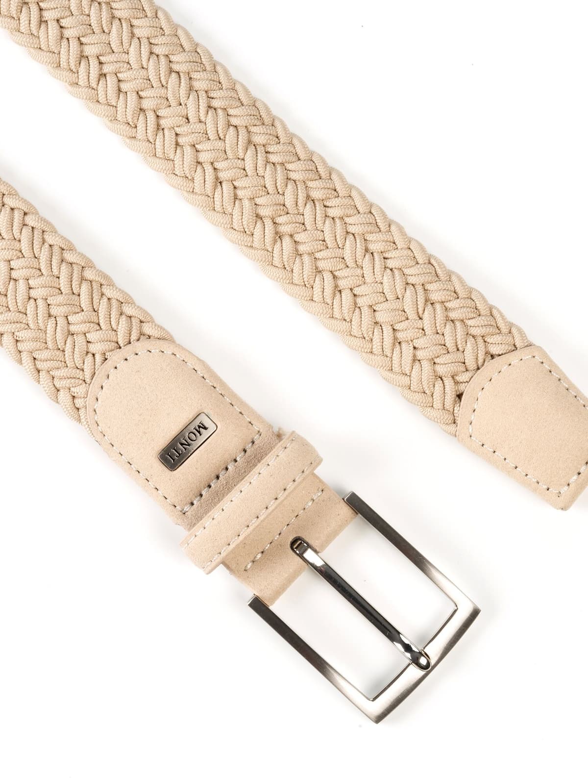 Flechtgürtel MONTI "HAVANNA", Herren, Gr. 105, beige (light beige), Materialmix, Gürtel Flechtgürtel, Flechtgürtel