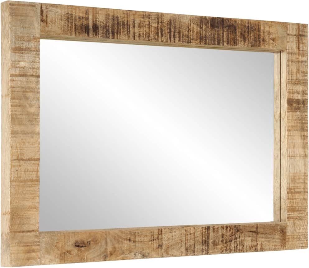 vidaXL Miroir 70x50 cm bois de manguier massif et verre