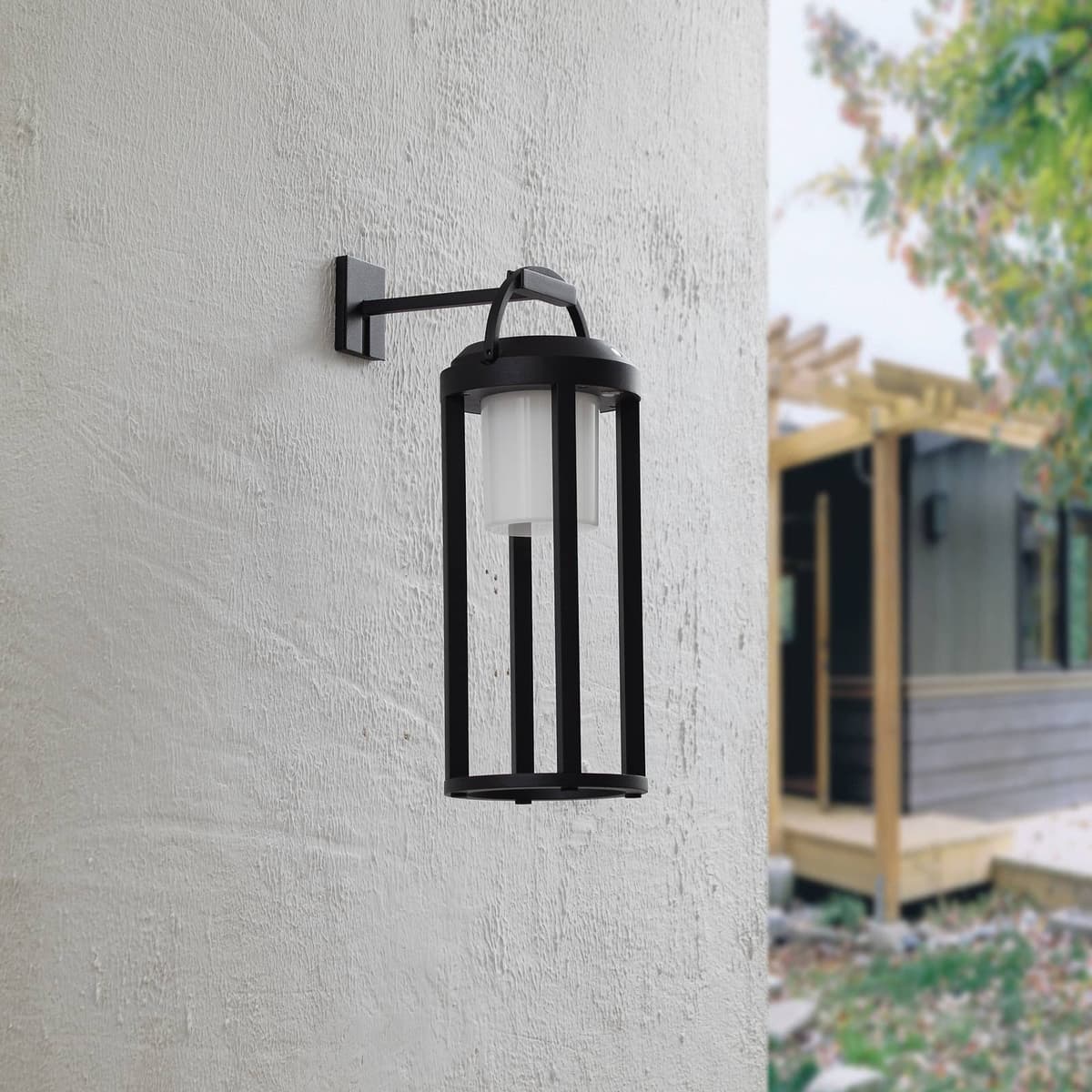 Lampa solarna LED 2 w 1 Lucande Tilena, czarna, okrągła, z aluminium Tilena Lucande, możliwość ściemniania, czarny, aluminium, nowoczesny