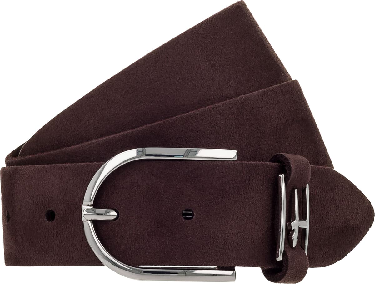 Ledergürtel TAMARIS "Fianna", Damen, Gr. 100, braun (schwarz braun), Rindsleder, Gürtel Ledergürtel, aus Rindsleder, mit Veloursleder schwarz braun 100