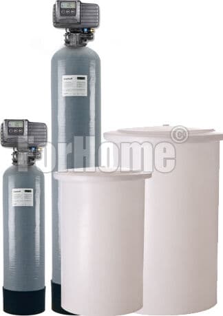 Addolcitore Acqua Doppio Corpo Fleck 5600 Sxt 1" Elettronico Rig.Volume-Tempo 80