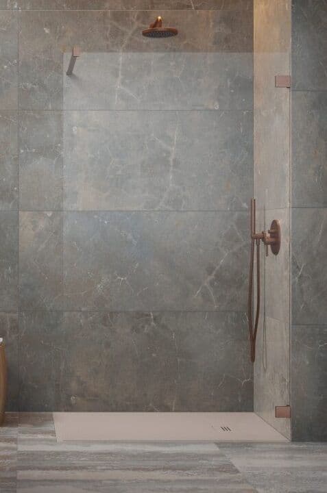 Radaway Essenza  Pro 8 Brushed Cooper 65x200 kabina Walk-in szczotkowana miedź/szkło przejrzyste 1012065-93-01