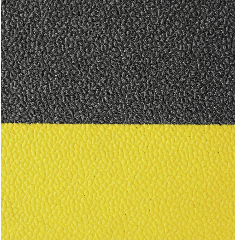 COBA Anti-Ermüdungsmatte Orthomat®, PVC mit Hammerschlagoptik, Höhe 9 mm, 1500 x 900 mm, schwarz/gelb