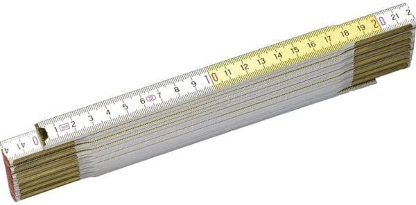Stanley Tommestok, 2 M, Træ Gul/hvid
