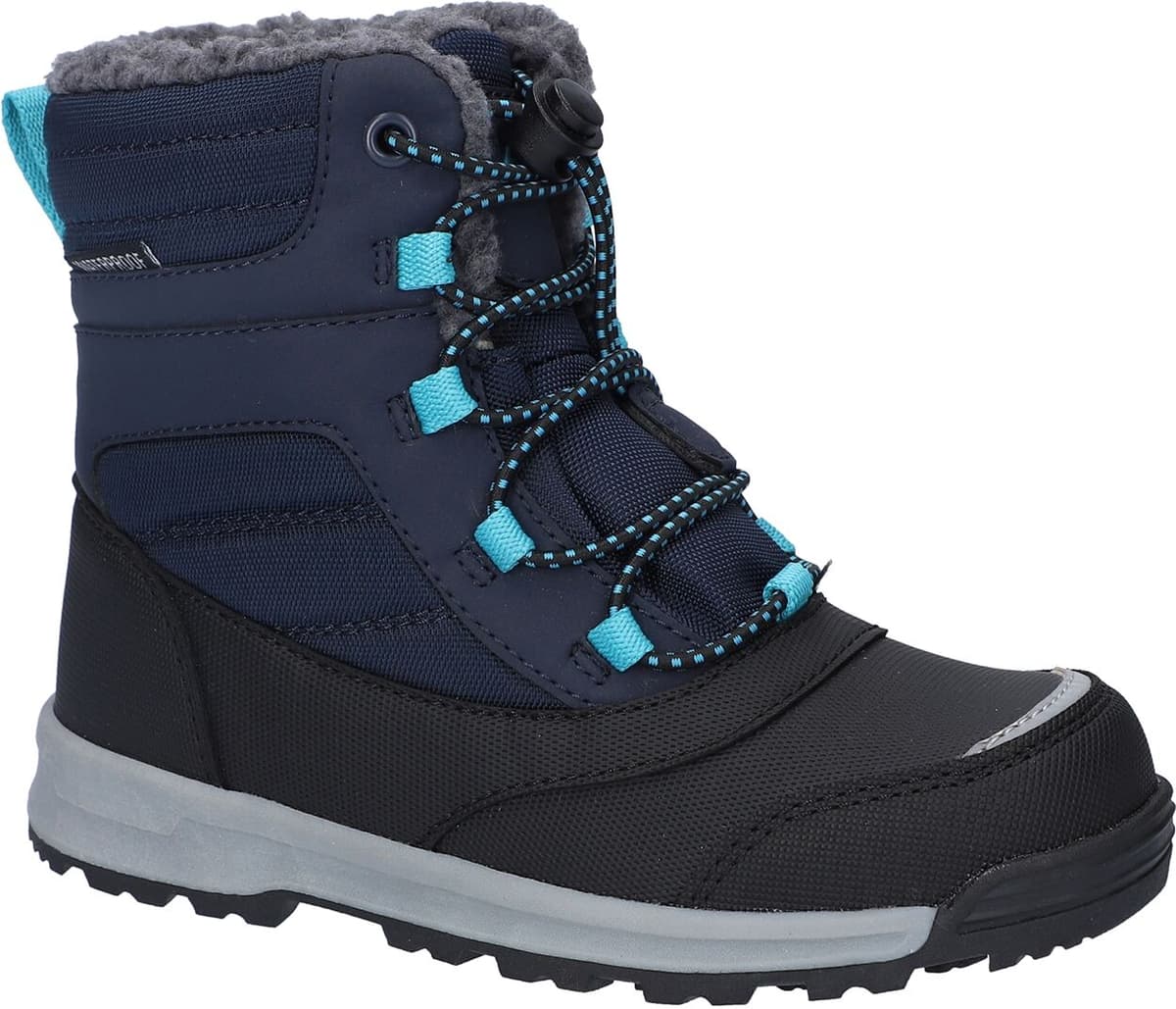Winterboots HI-TEC "Leo WP JR", Jungen, Gr. 33, blau (blau nights, schwarz, peacock blau), Synthetik, Textil, mehrfarbig, Schuhe Winterboots, Snowboots, Winterstiefel, Winterschuhe, warm gefüttert blau nights, schwarz, peacock blau 33