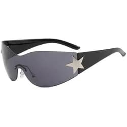Randlose Sonnenbrille mit Stern-Detail - GRAY