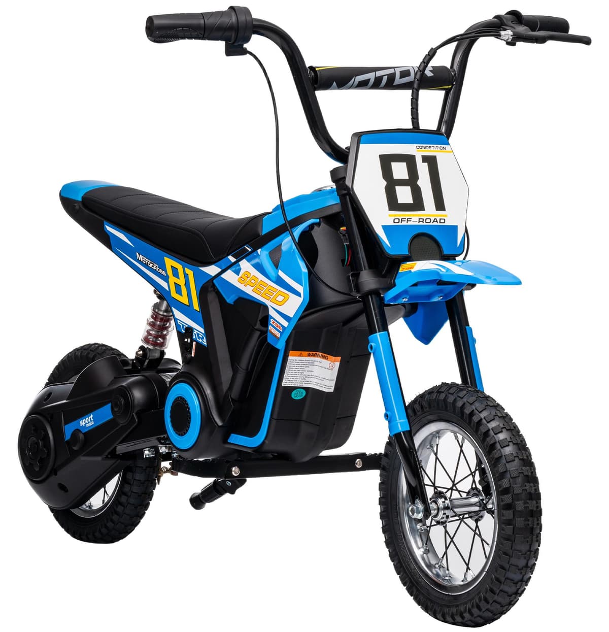 Elektro Motocross für Kinder, 24V Kinder Elektro Motorrad mit 250W Motor und 7Ah Akku, Hinterradfederung, Scheibenbremse, bis 16 km/h, für 8-12 Jahre