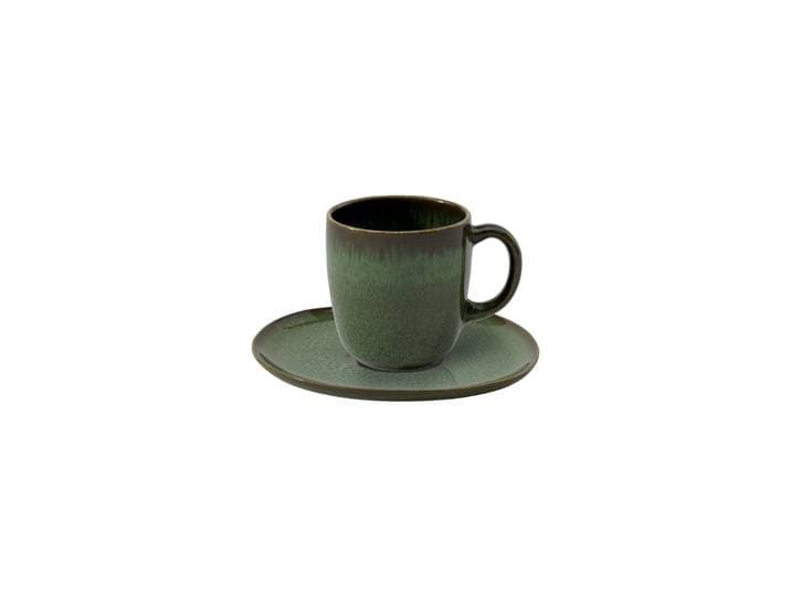 Tasse Kaffeetasse mit Untertasse Lave 190 ml , grün (vert), Steingut, LIKE. BY VILLEROY & BOCH, Trinkgefäße, Tasse