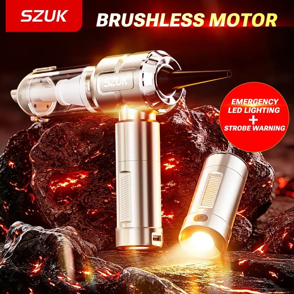SZUK Mini Car Vacuum Cleaner C019MAX Multi Powerful Handheld Cleaning Machine with LED Light Portable Wireless Vacuum Cleaner