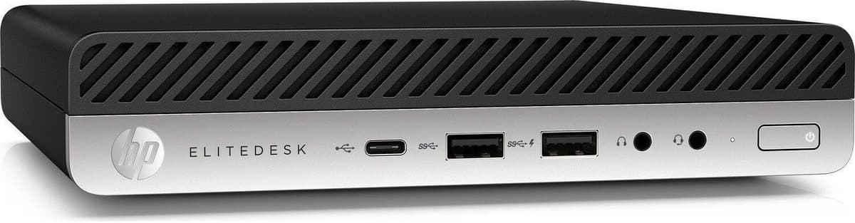 HP EliteDesk 800 G4 DM   i5-8500T   8 GB   256 GB SSD   2 x DisplayPort   VGA   Win 11 Home - Refurbished