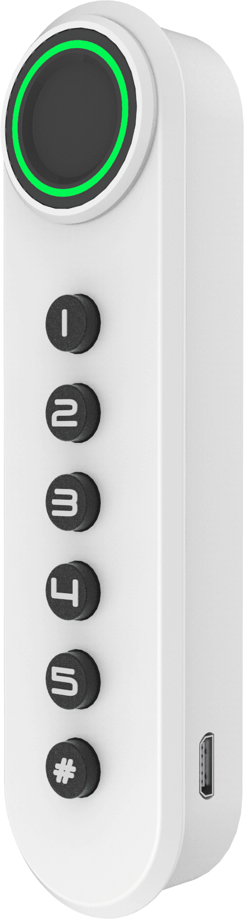B2B Partner Zamek szyfrowy z czytnikiem linii papilarnych F021, aluminium, biały