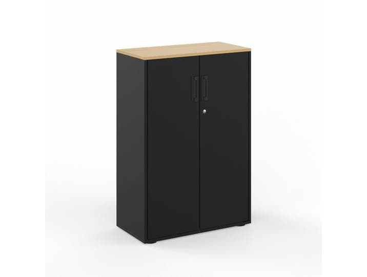 Flügeltürschrank Tradingzone GO Swiss 80.0 x 118.0 x 40.0 cm, Schwarz/Eiche, 3 Ordner hoch, Neu - Modern und Platzsparend