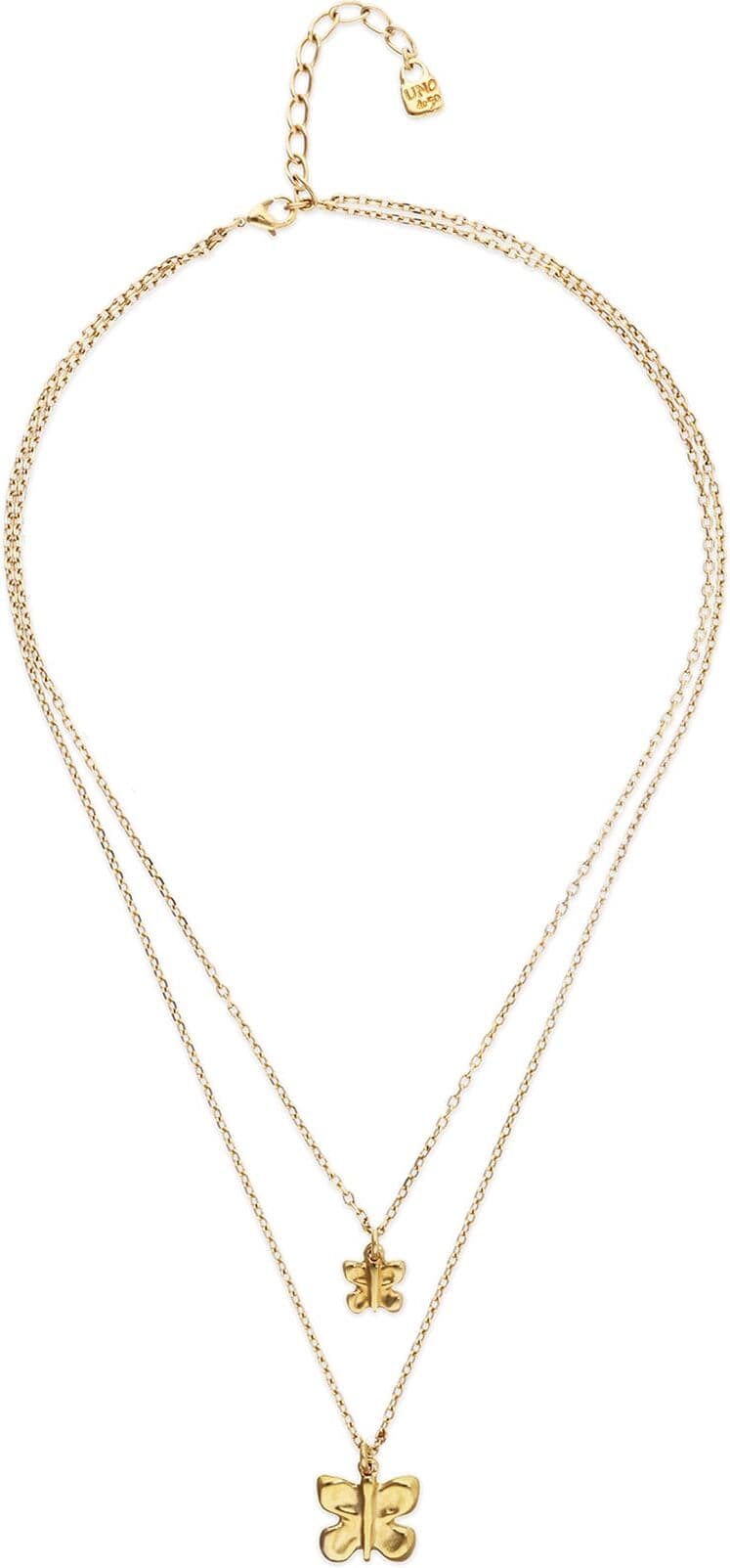 UNOde50 Collar doble con mariposas bañado en oro 18k Dorado U