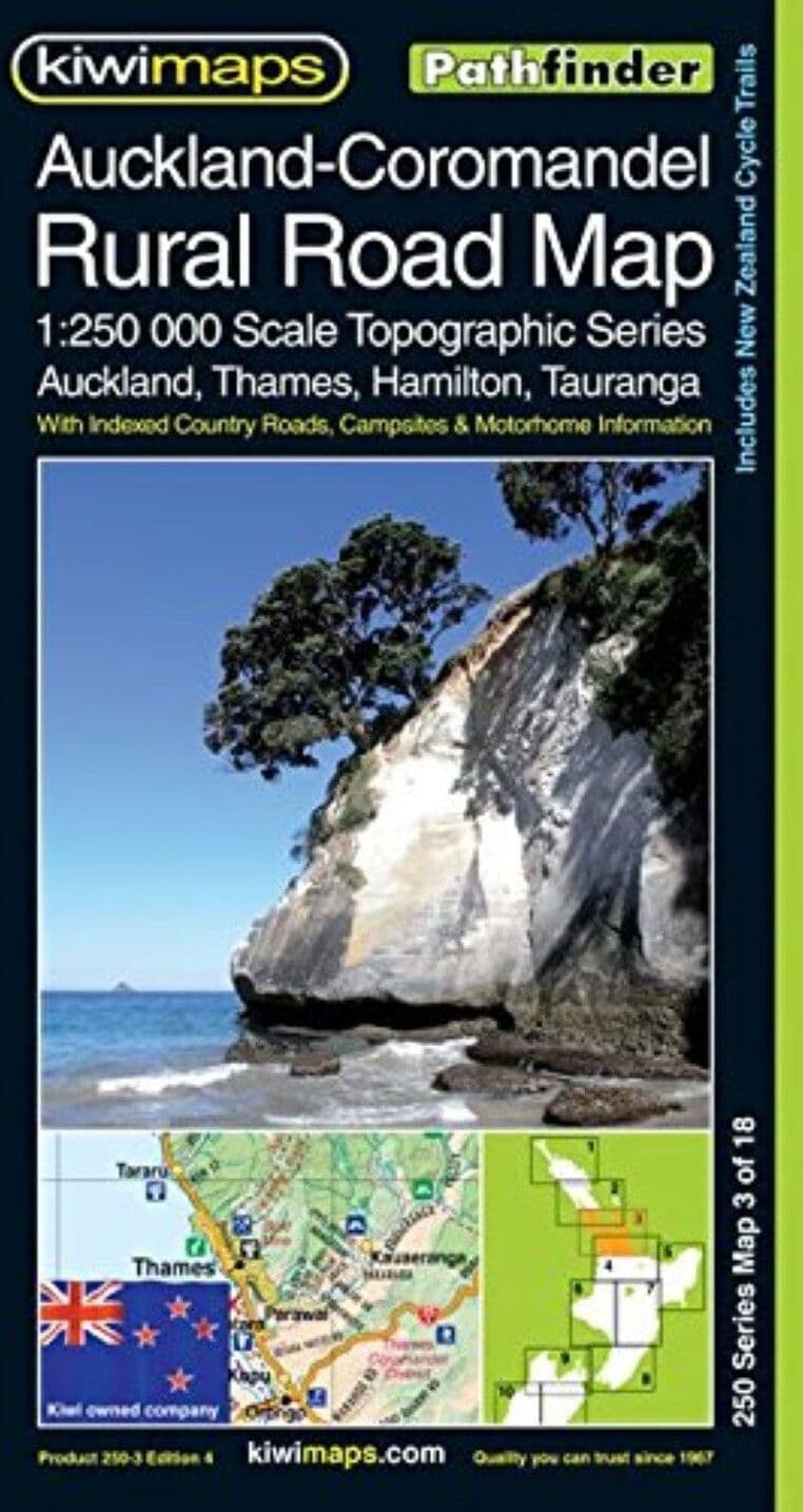 Carte routière n° 3 - Auckland-Coromandel, routes rurales au 1/250 000 (Nouvelle-Zélande)   Kiwi Maps