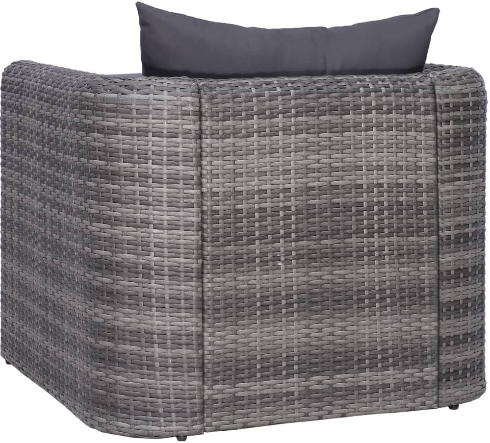 vidaXL Chaise de jardin avec coussin et oreiller Résine tressée Gris