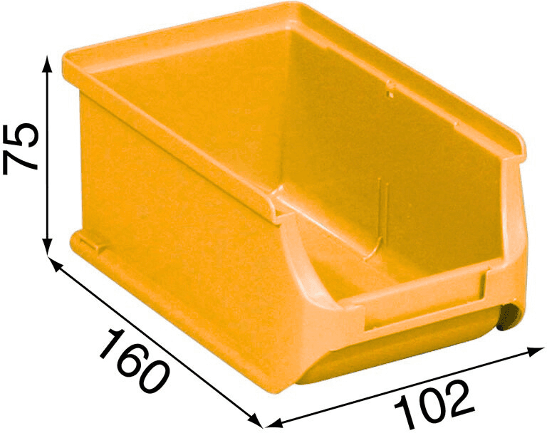 Allit Plastikowe pojemniki PLUS 2, 102 x 160 x 75 mm, żółte, 24 szt.