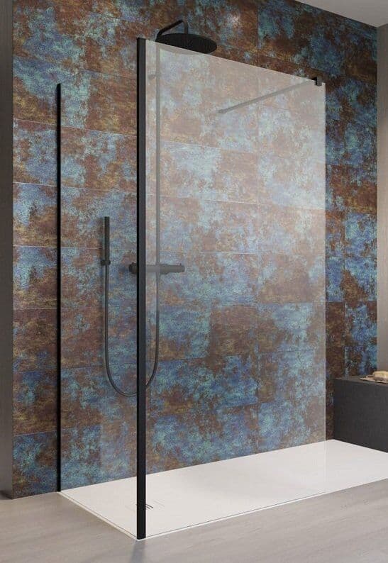 Radaway Modo New Black IV kabina Walk-in 100x70 czarny mat/szkło przejrzyste 389604-54-01/389074-54-01