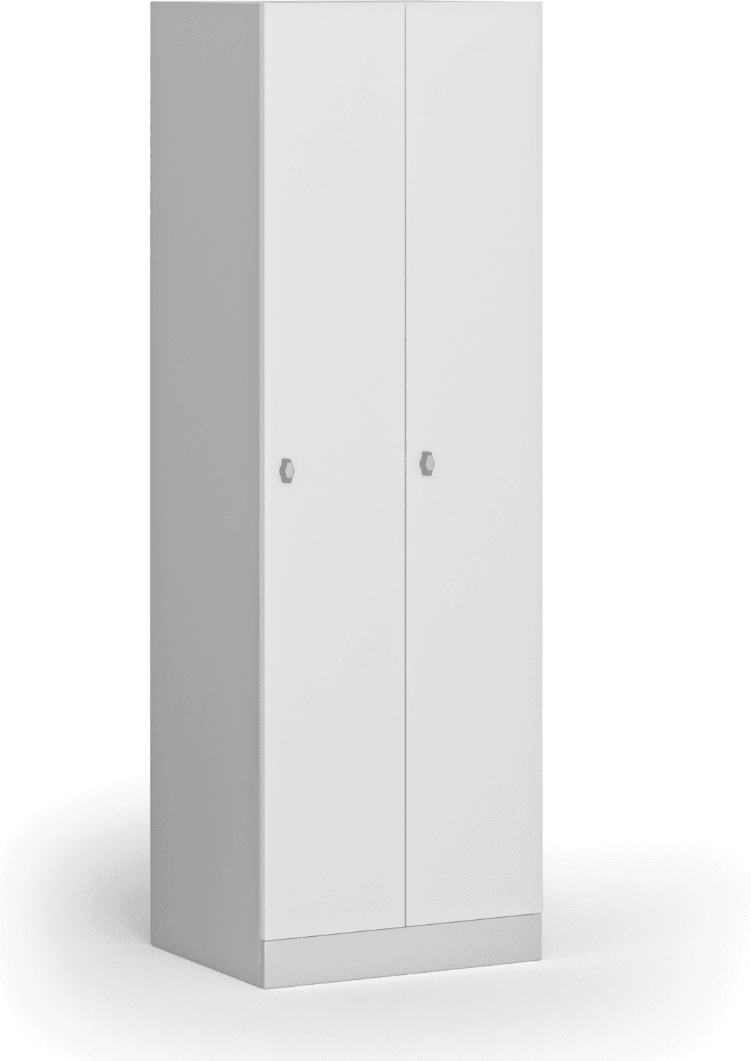 B2B Partner Szafka ubraniowa S1, 2-drzwiowa, 1850 x 600 x 500 mm, demontaż, zamek obrotowy, drzwi laminowane, biała